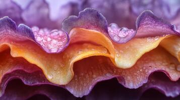 A close up of a flower with water droplets photo