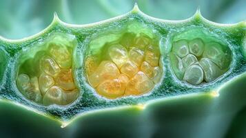 A close up of the inside of a cactus photo