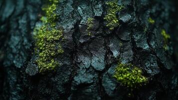 A close up of moss on a tree trunk photo