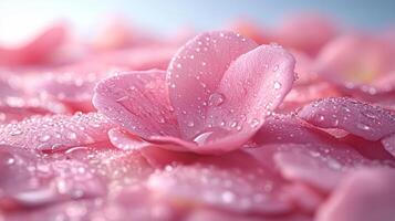 Pink flowers with water droplets on them photo