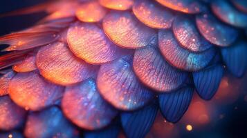A close up of a colorful fish wing photo