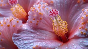 A close up of a flower with water droplets on it photo
