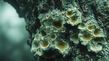 A close up of some fungus on a tree photo