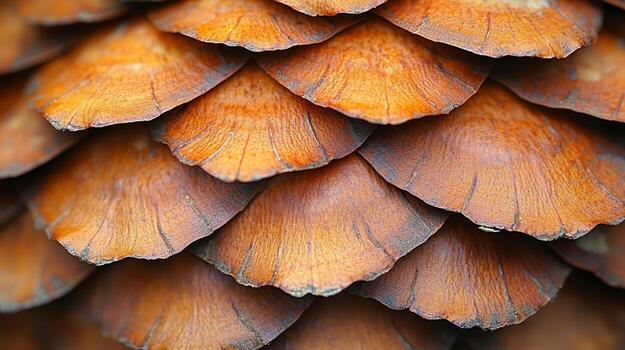 Close up of a pine cone with many different colors photo