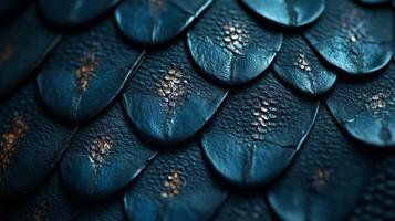 A close up of a blue snake skin photo