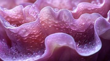 A close up of a purple flower with water droplets photo