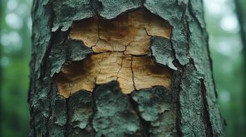 A close up of a tree with a hole in it photo