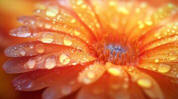 Orange flower with water droplets on it photo