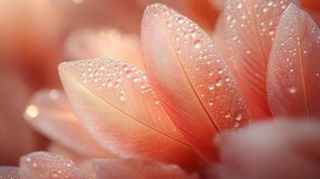 A close up of pink feathers with water droplets photo