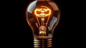 A light bulb with a glowing heart inside photo