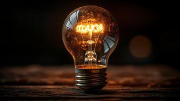 A light bulb with the word nova on it photo
