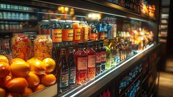 A shelf filled with oranges photo