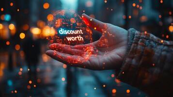 Discount worth concept photo