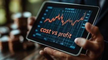 Cost vs profit on tablet photo