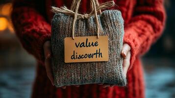 Value discount bag in hand photo