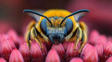 A bee on a flower photo