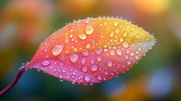 Raindrops on a leaf photo