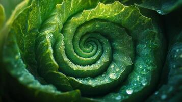 A close up of a green leaf with water droplets photo