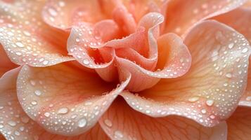 A close up of a pink rose with water droplets photo