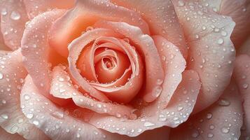 A pink rose with water droplets on it photo