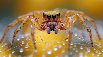 A spider with water droplets on its body photo