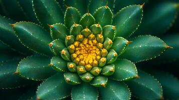 A close up of a green plant with yellow flowers photo