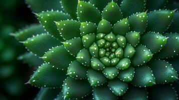 A close up of a green plant with many small dots photo