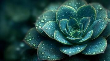 Succulent plant with water droplets on it photo