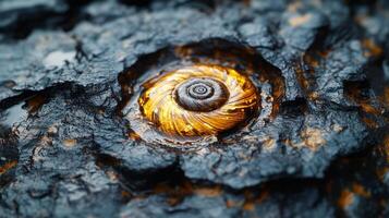 A close up of a snail on a tree photo