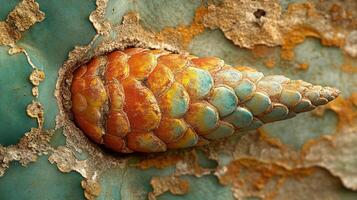 A rusty metal shell photo