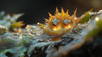 A close up of a sea urchin with its eyes open photo