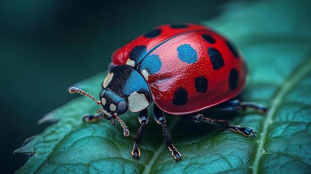 A ladybug on a leaf photo