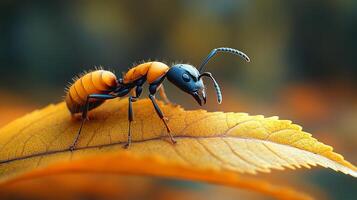 An insect is sitting on a leaf photo