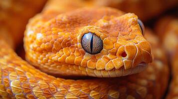 A close up of a snake's head photo