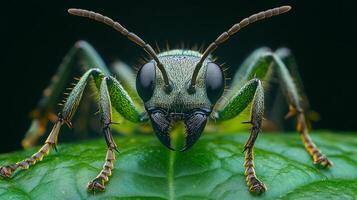 A close up of a bug on a leaf photo