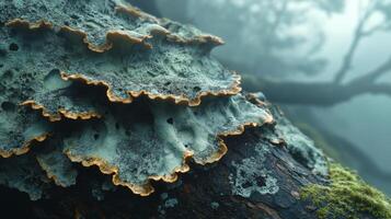 A mossy tree branch with moss growing on it photo