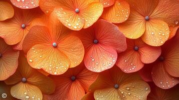 Orange flowers with water droplets on them photo