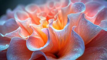 A close up of a pink flower with water droplets photo