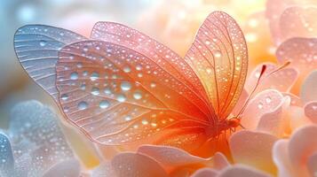 A butterfly is sitting on top of a flower photo