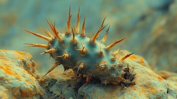A close up of a prickly cactus photo