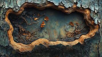 A close up of a tree with a hole in it photo