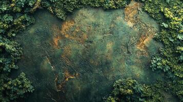 A green wall with moss and plants photo