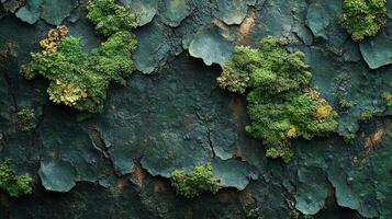 A close up of moss on a tree trunk photo