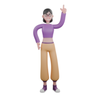 3D Dance Star Model. A female dancer stands with her left hand pointing up and her right hand on her waist with a confident expression. Animation Talent png