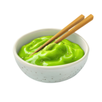 Wasabi Sauce in Dishware Container for Culinary Use on transparent background png