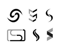 Set of S letter icon logo abstract brand symbol design vector