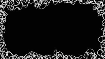 A black and white square frame with a bunch of white scribbles vector