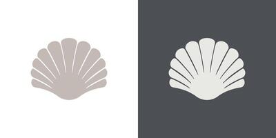 Scallop shell logo shellfish abstract silhouette design isolated vector