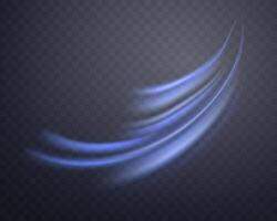 Glowing blue lines. Neon realistic energy speed. Abstract light effect vector