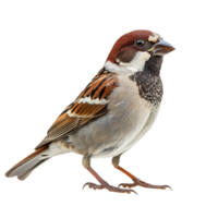Captivating Sparrow Perched on a Branch on transparent background png
